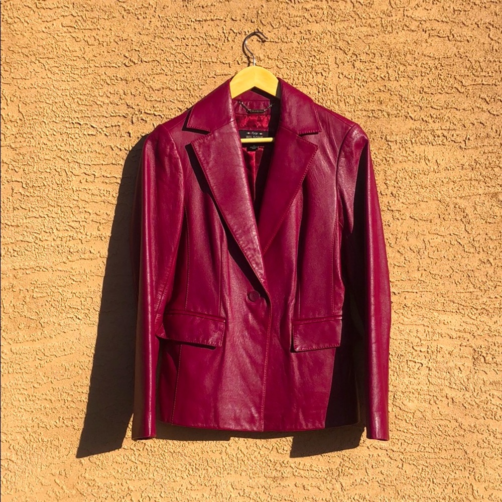 Wilsons Leather Pelle Studio Jacket in Fuchsia